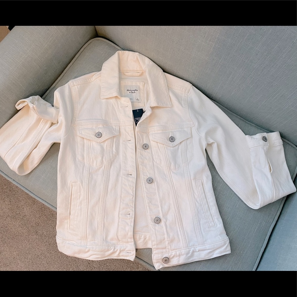 Abercrombie & Fitch White Denim Jacket- New